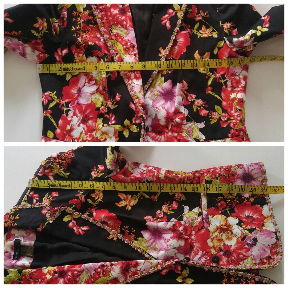 Grace Elements Multicolored Red Floral Blazer - image 5